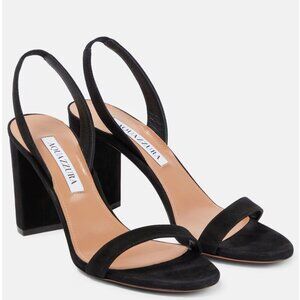 Aquazzura So Nude Block-Heel Halter Sandals (Size 35)